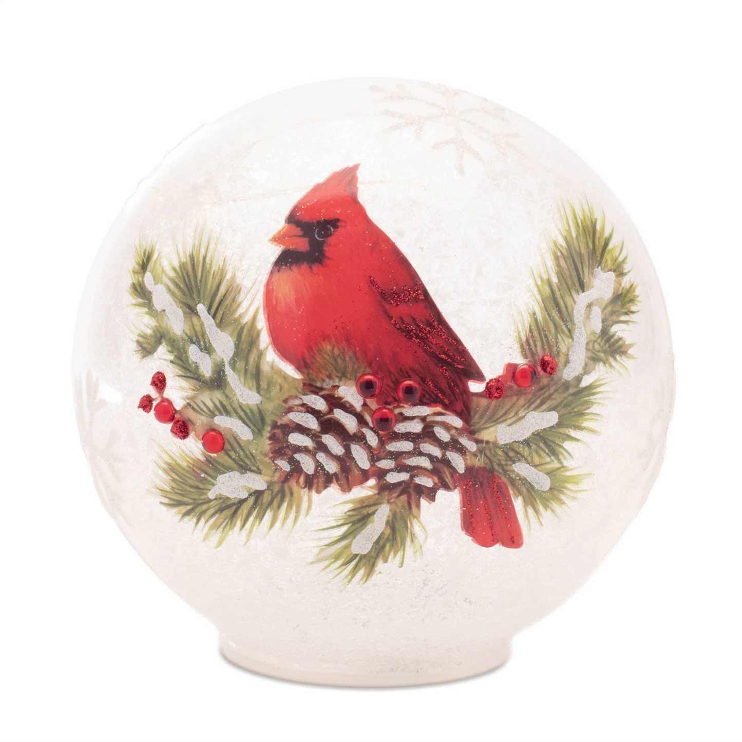 LED Cardinal Pine Globe (Set of 2)