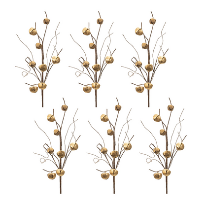 Sleigh Bell Twig Spray (Set of 6)