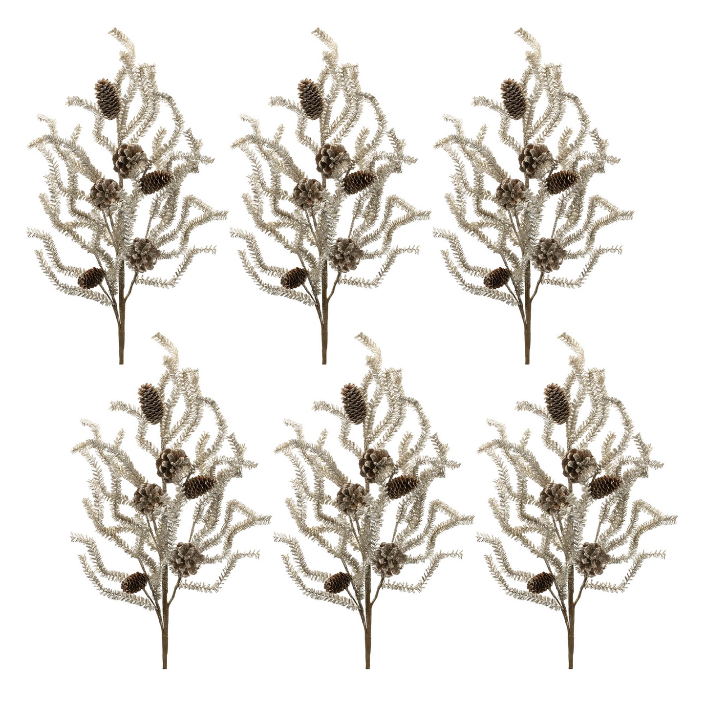 Tinsel Pine Spray (Set of 6)