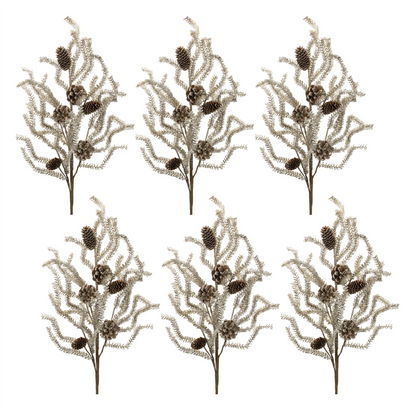 Tinsel Pine Spray (Set of 6)