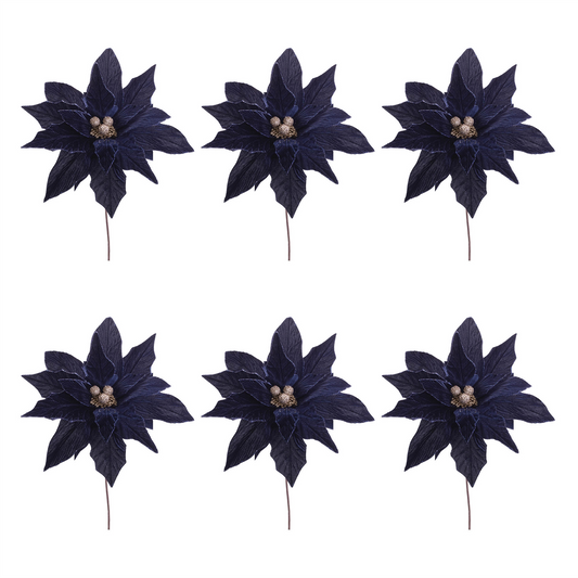 Poinsettia Stem (Set of 6) 27.5”H Polyester -Ship Only