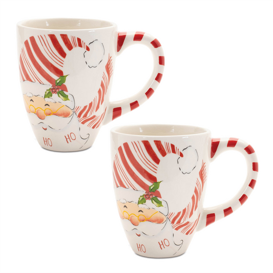 Santa Mug (Set of 2) 5”H Ceramic -Ship Only