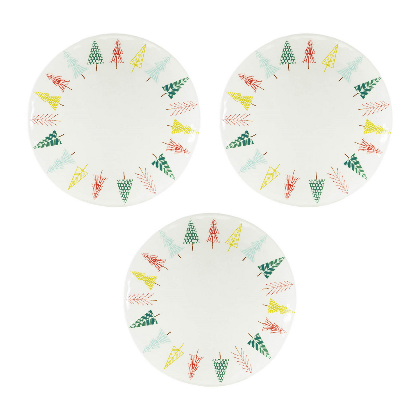 Ceramic Pine Tree Print Platter (Set of 3)
