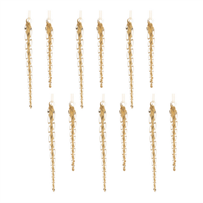 Icicle Ornament (Set of 12) 6.5"H, 8.5"H Glass