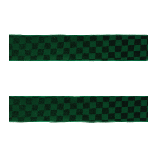 Checkered Texture Wired Ribbon (Set of 2) -Ship Only
