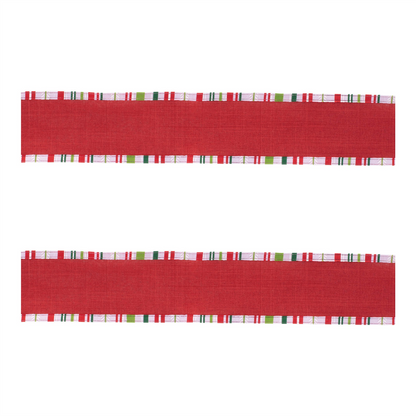 Striped Trim Wired Ribbon (Set of 2)