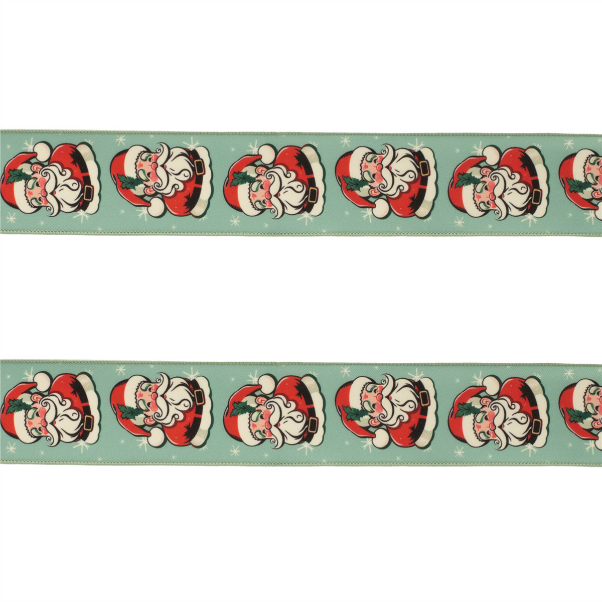 Nostalgic Santa Print Wired Ribbon (Set of 2)