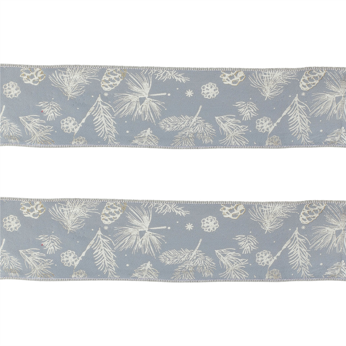 Pine and Pinecone Print Wired Ribbon (Set of 2)