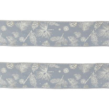 Pine and Pinecone Print Wired Ribbon (Set of 2)