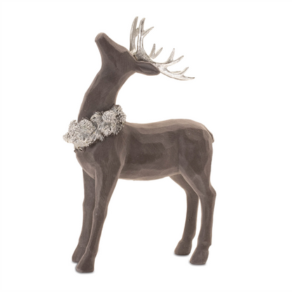Velvet Holiday Deer Figurine (Set of 2)