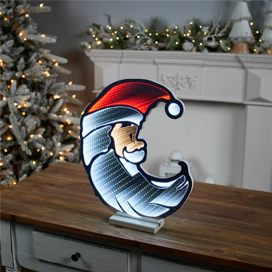 Santa Half Moon Ekkolight 17"H Acrylic UL Plug -Ship Only
