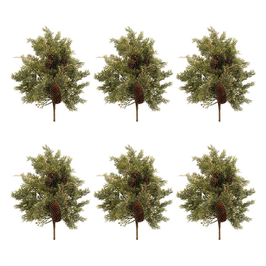Pine Spray (Set of 6) 20”H Plastic -Ship Only