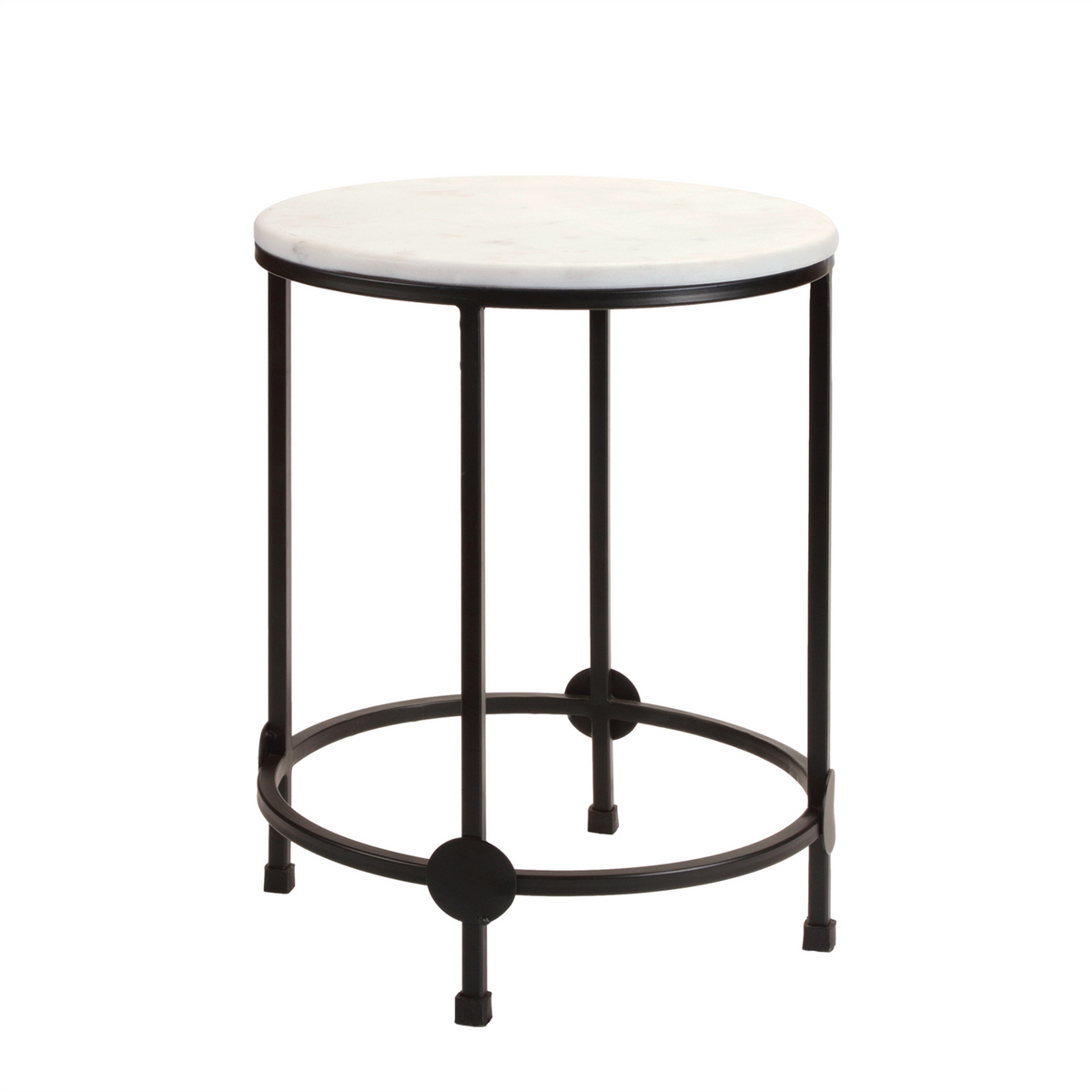 Accent Table (Set of 2) 13.5"D x 19"H, 17"D x 23"H Iron/Marble/MDF -Ship Only