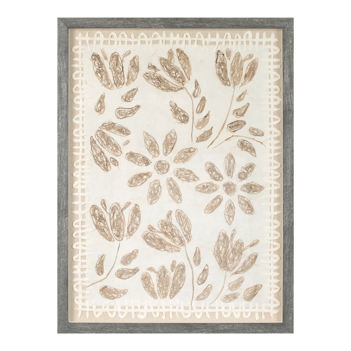 Framed Floral Wall Art Under Glass  (Set of 2) -Ship Only