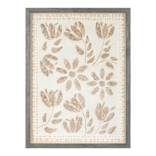 Framed Floral Wall Art Under Glass  (Set of 2) -Ship Only