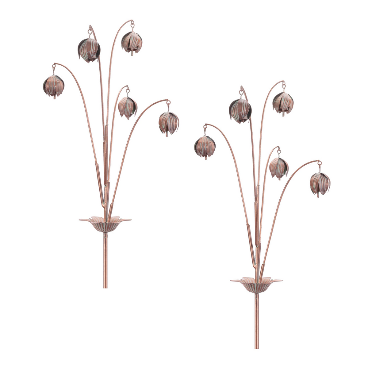 Iron Floral Spray Garden Stake (Set of 2)