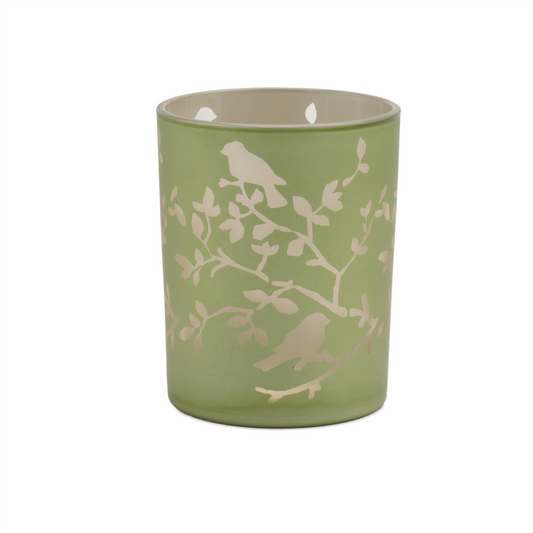 Frosted Floral Bird Candle Holder (Set of 2) -Ship Only