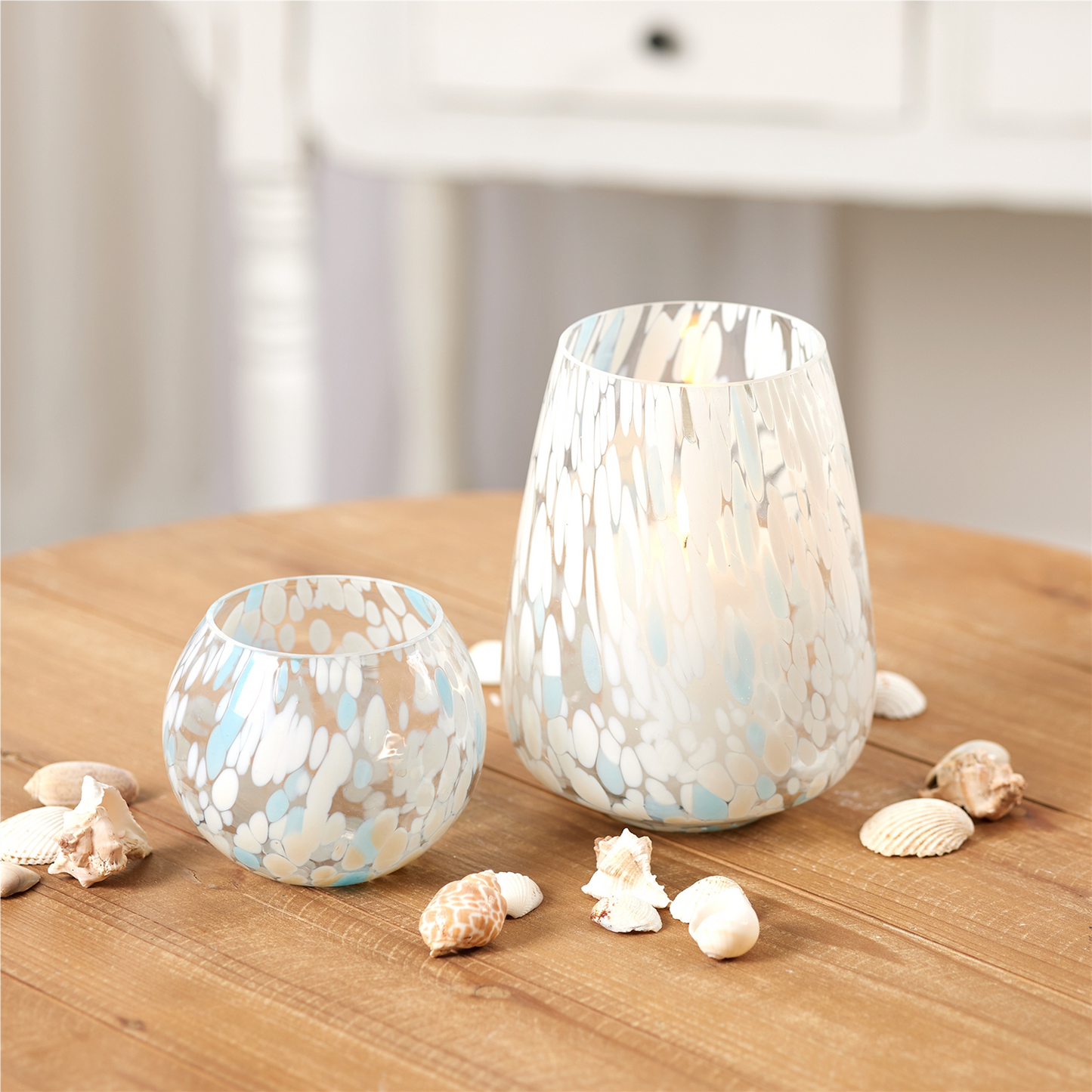 Painted Glass Candle Holder Vase (Set of 4)