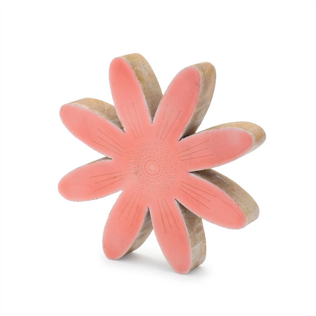 Mango Wood Flower Decor (Set of 2) -Ship Only