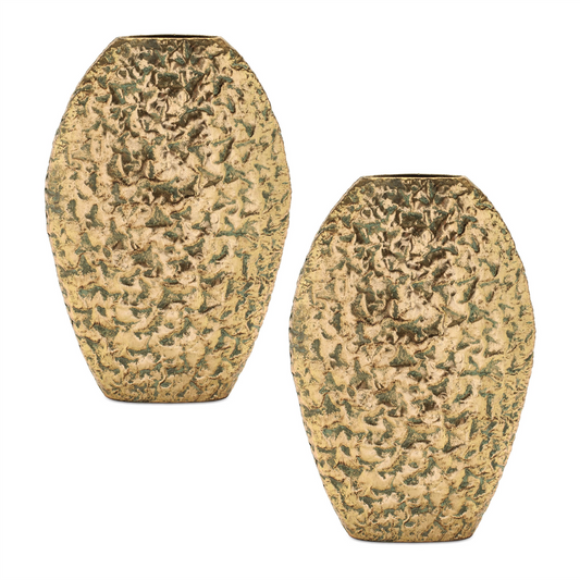 Vase (Set of 2) 14.25”H Metal -Ship Only