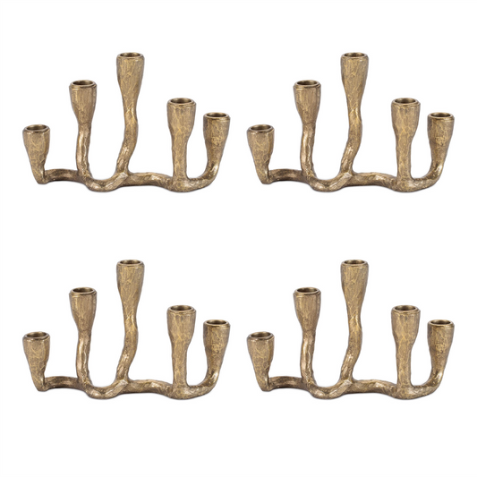 Taper Candle Holder (Set of 4) 9"L x 6"H Resin -Ship Only