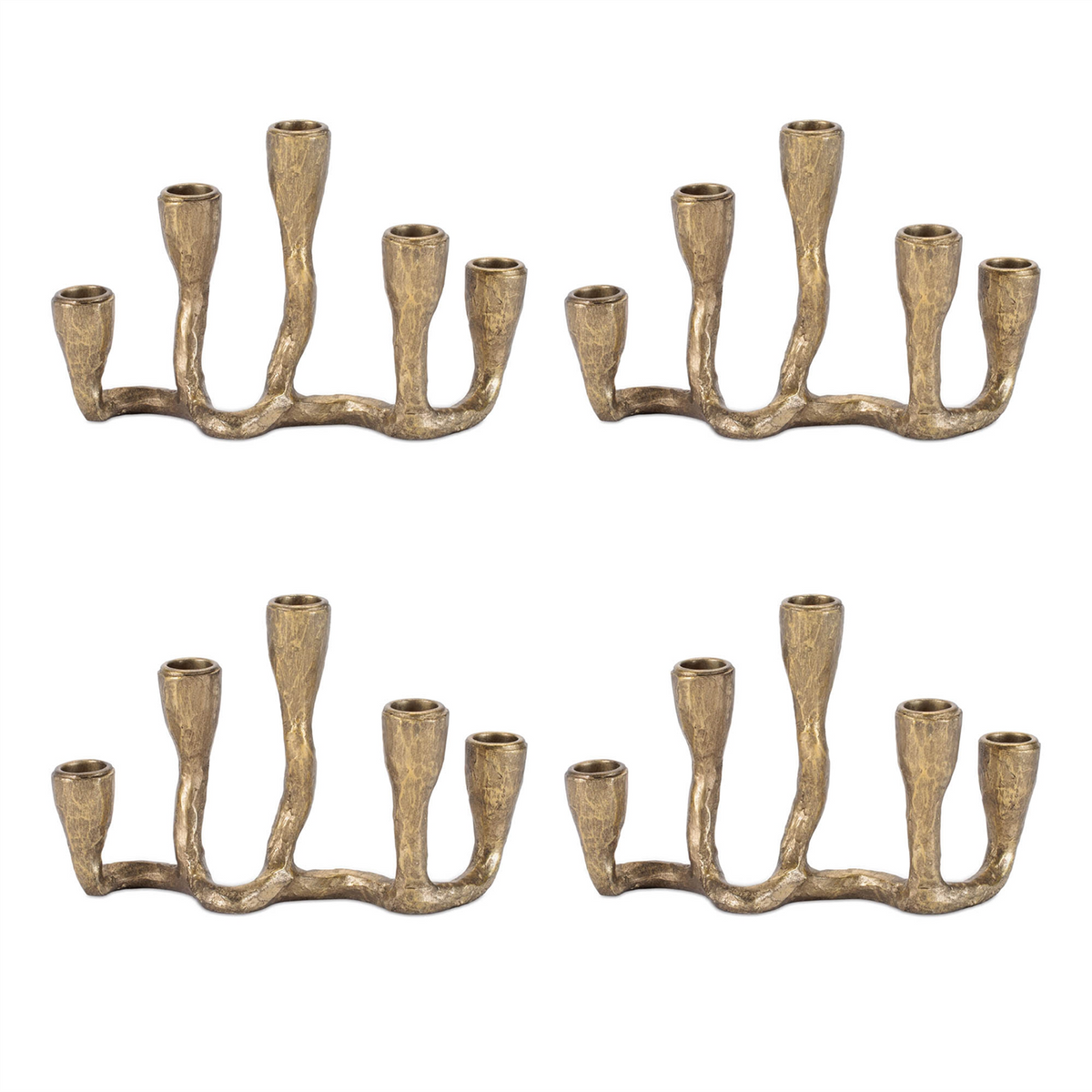Taper Candle Holder (Set of 4) 9"L x 6"H Resin -Ship Only
