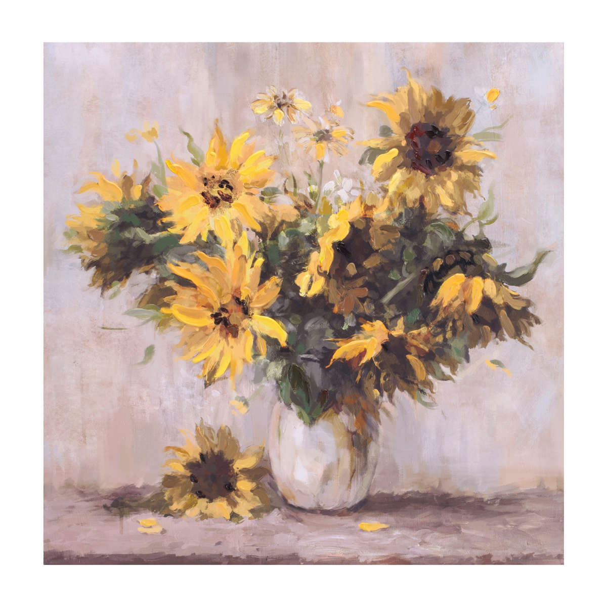 Sunflower Vase Canvas Wall Art 32"L (Set of 2) -Ship Only