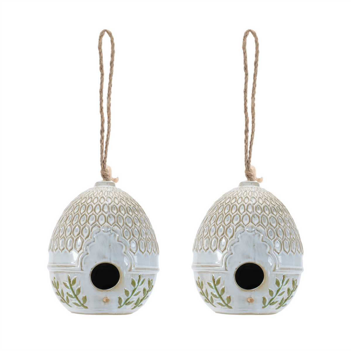 Birdhouse (Set of 2) 7”H Porcelain -Ship Only