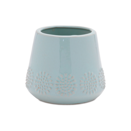 Ceramic Starburst Pattern Planter (Set of 2) -Ship Only