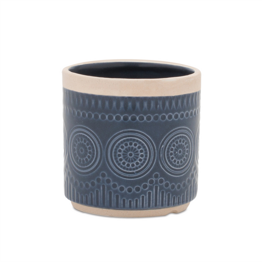 Ceramic Mandala Pattern Planter (Set of 2) -Ship Only