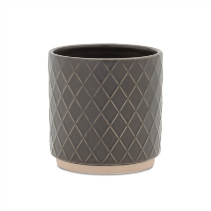 Ceramic Diamond Pattern Planter (Set of 2)