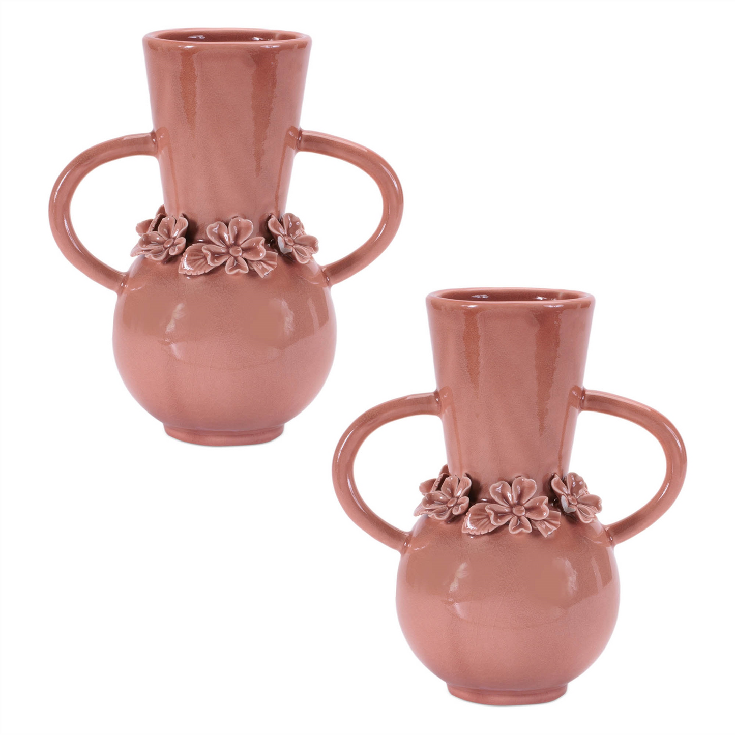 Storeware Vase with Floral Accent (Set of 2)