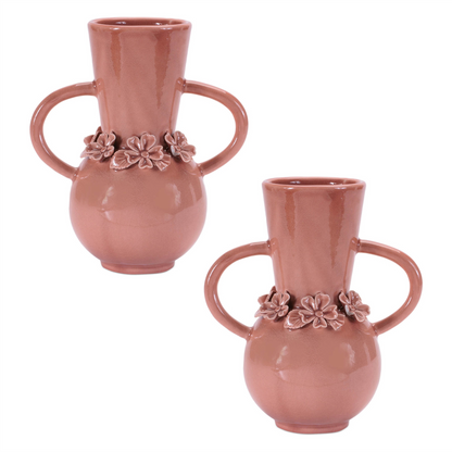 Storeware Vase with Floral Accent (Set of 2)