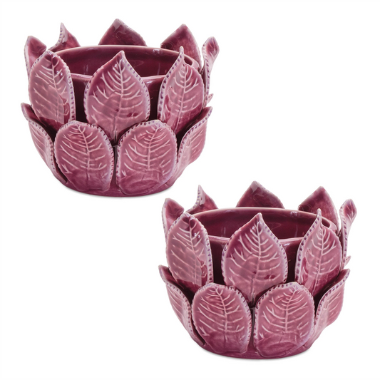 Storeware Bud Vase with Leaves Accent (Set of 2) -Ship Only
