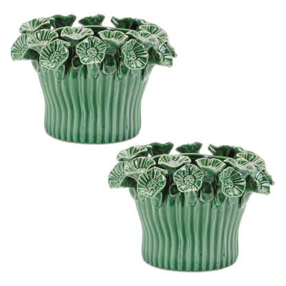 Storeware Bud Vase with Floral Accent (Set of 2)