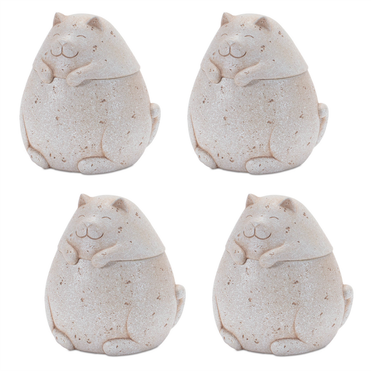 Cat Box (Set of 4) 4"D x 4.75"H Resin -Ship Only