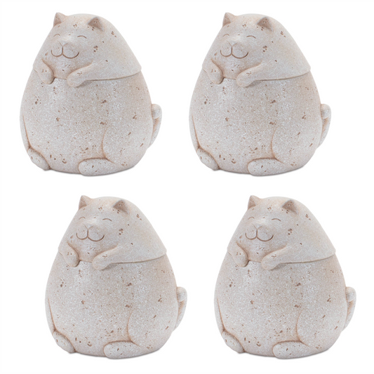 Cat Box (Set of 4) 4"D x 4.75"H Resin -Ship Only
