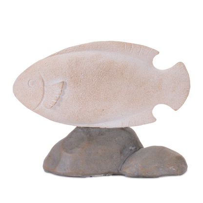 Fish on Rock Decor (Set of 4)