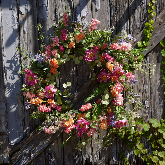 Mixed Floral and Foliage Wreath 20"D -Ship Only