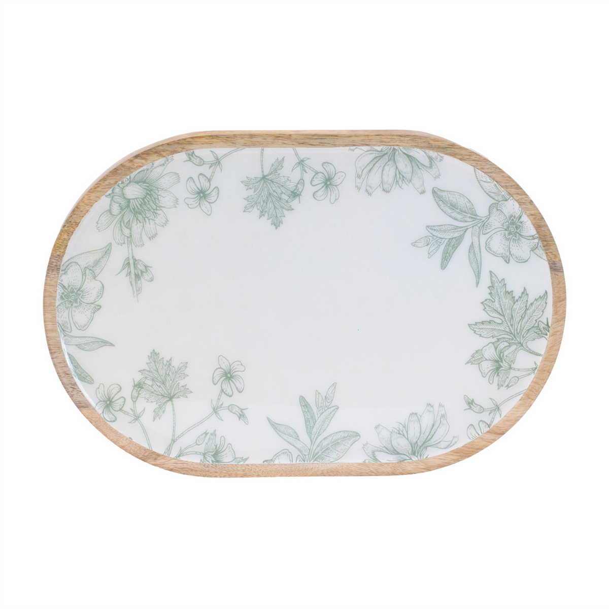 Tray (Set of 2) 12"L x 9"W, 14"L x 10"W Wood/Paper -Ship Only