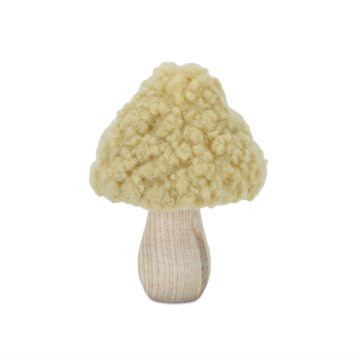 Set of 2 Wood & Fabric Mushroom Figurines