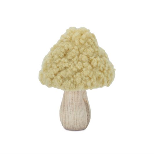 Set of 2 Wood & Fabric Mushroom Figurines -Ship Only