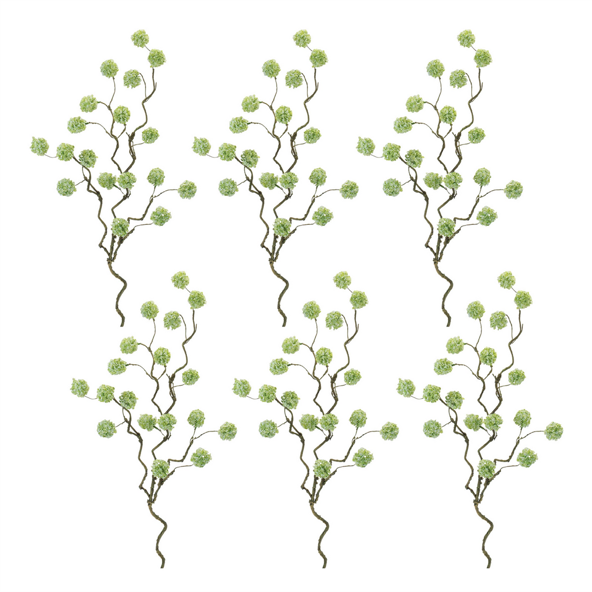 Snowball Floral Branch (Set of 6) -Ship Only