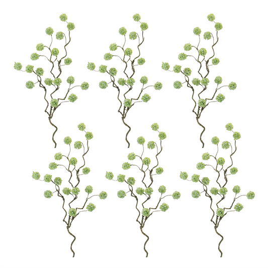 Snowball Floral Branch (Set of 6) -Ship Only