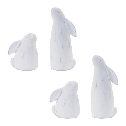 Carved Bunny Figurine (Set of 4)