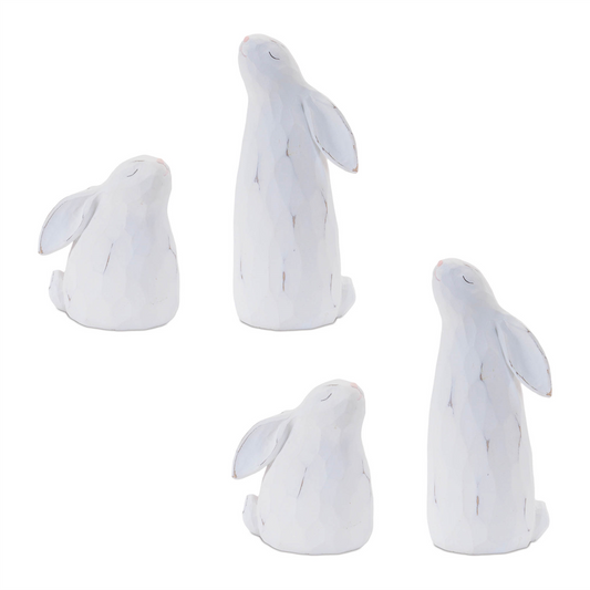 Carved Bunny Figurine (Set of 4) -Ship Only