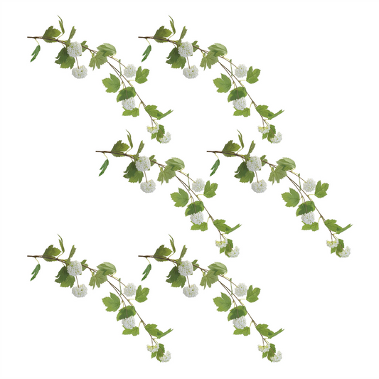 Hanging Snowball Floral Branch (Set of 6) -Ship Only