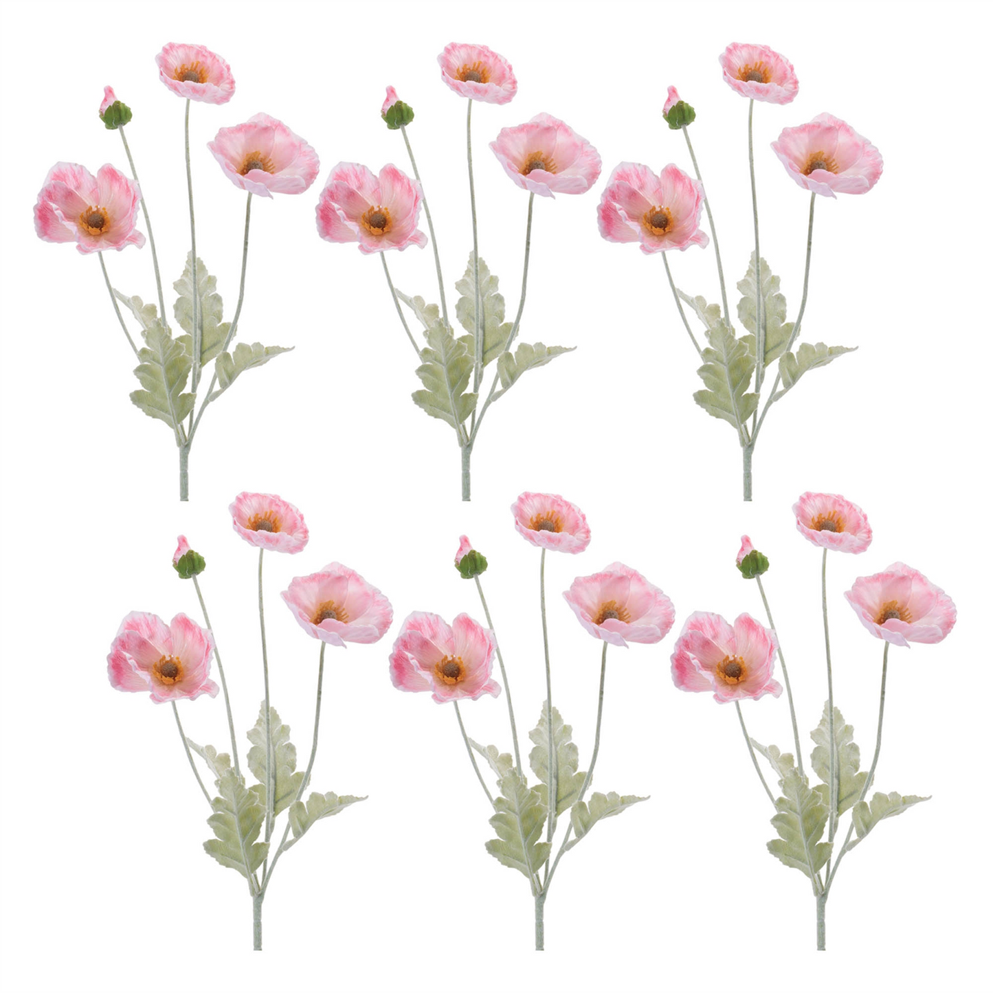 Poppy Floral Spray (Set of 6)