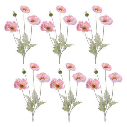 Poppy Floral Spray (Set of 6)