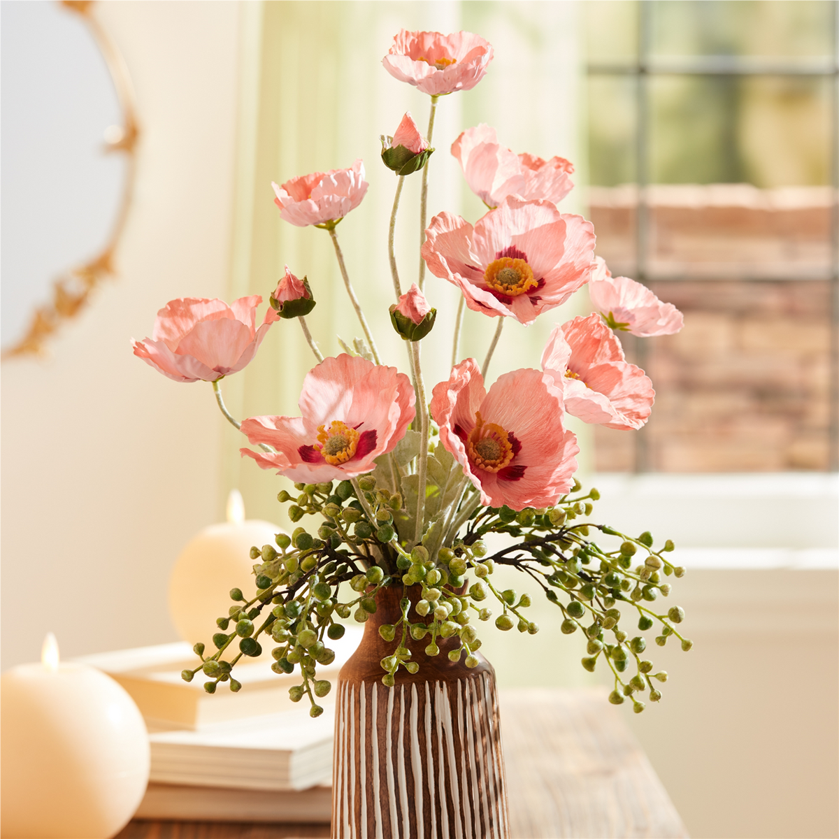 Poppy Floral Spray (Set of 6)